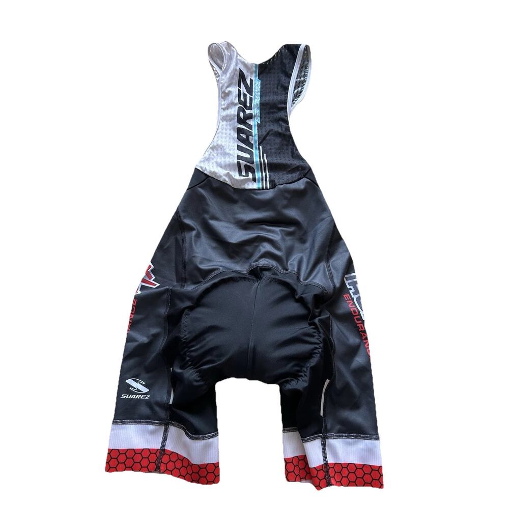 Cycling Bib Padded Shorts Men's S Unisex Iron Goat Endurance Red Black Suarez